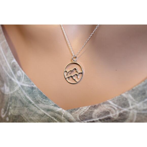 Sterling Silver Openwork Earth Element Charm Necklace - Picture 2 of 8